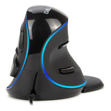 Delux Mouse Vertical Ergonómico Con Cable, 7200dpi, Luz Azul