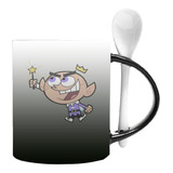 Mug Magico Con Cuchara Dibujos Animados   R329