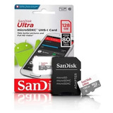 Cartão Memória 128gb Microsdxc Sandisk Ultra Para Câmeras