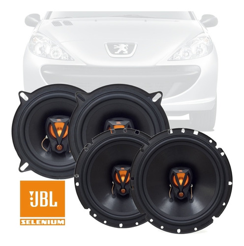 2 Pares Falante Jbl 6+5pol Dianteira E Traseira Peugeot 207