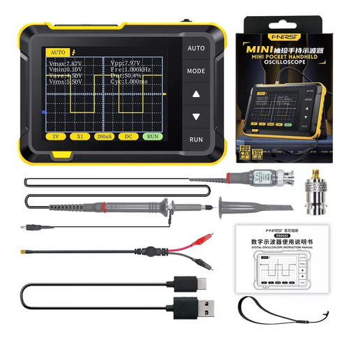 Mini Osciloscopio Portátil Dso152 Con Sonda X10 P6100 Fnirsi