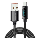 Essager Cable Usb Para Tipo C 100w 7a Con Pantalla De 1 Metro. Color: Negro