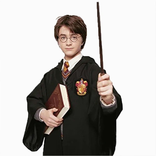Capa Bordada De Harry Potter+corbata+bufanda+varita 4 Pzs.