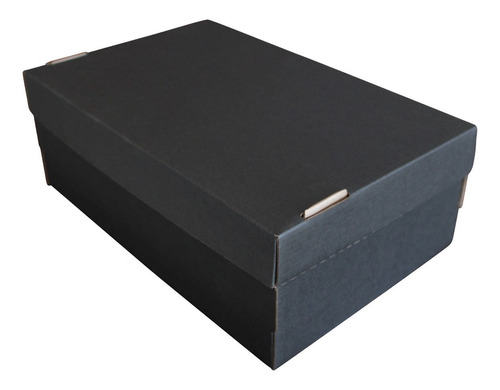 15 Cajas De Cartón Zapato 33x21.5x12cm Negro Acabado Mate