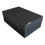 100 Cajas De Cartón Zapato 33x21.5x12cm Negro Acabado Mate