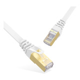 Larrok Cable Ethernet 3 Pies Cat7, Cable Rj45 Blanco, Cable 