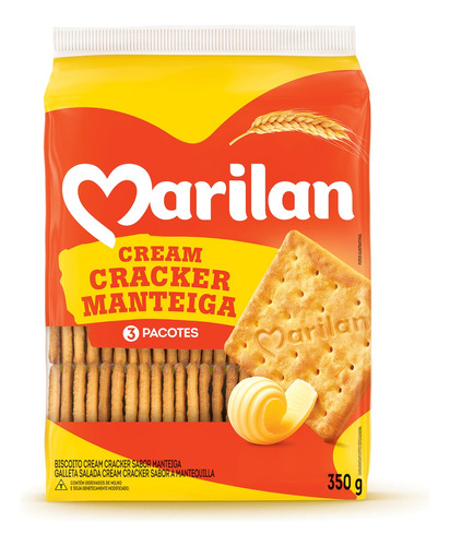 Biscoito Cream Cracker Manteiga Marilan Pacote 350g