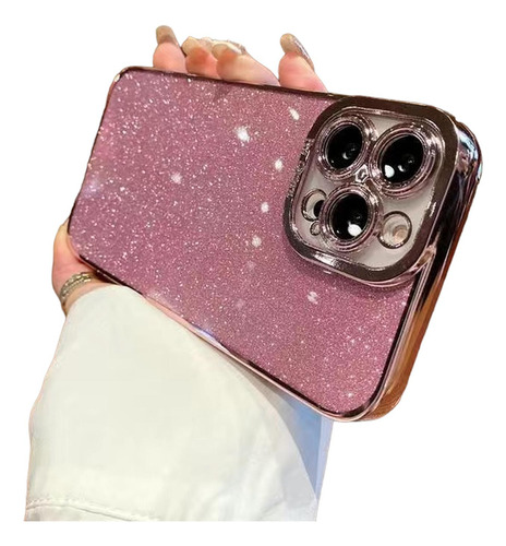 Funda Brillantes Para iPhone 13 + Mica Protector Mujer Dama