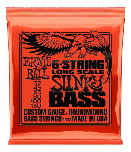 Encordado Ernie Ball P02838 Para Bajo 6 Cuerdas