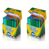 Plumones Crayola Supertips Lavables, 2 Cajas  De 100 C/u