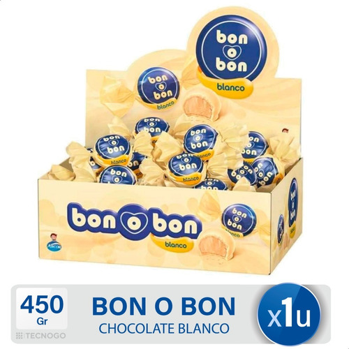 Bombon Bon O Bon Chocolate Blanco Arcor - Caja X30 Unidades