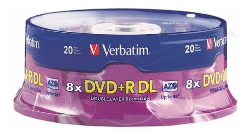 Dvd Doble Capa Verbatim 8.5gb Pack 20 Unidades Graba Juegos