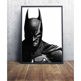 Cuadro 33x48cm Ilustracion Batman Dibujado Marco Negro Arte