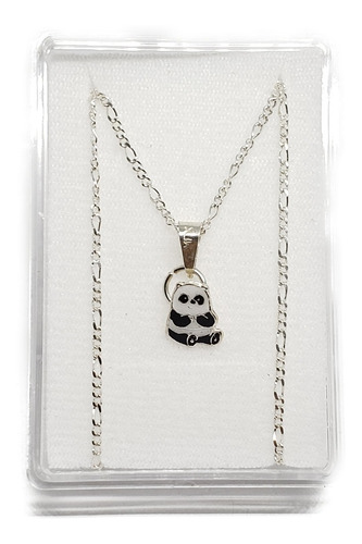 Collar De Panda Escandaloso De Plata Estuche Cer15