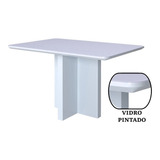 Mesa Para Refeições Cozinhas Tampo De Vidro Pintado