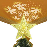Árbol De Navidad Topper Estrella Con Proyector Led Luz Plata