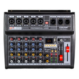 Mezcladora Profesional 5 Canales Amplificada Bt Steelpro