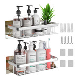 Organizador De Ducha Set X2 Repisa Baño Adhesivo 