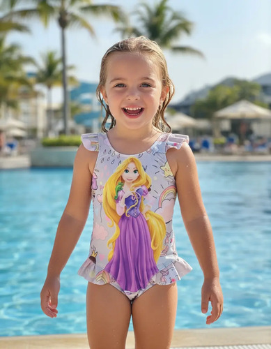 Traje De Baño Para Niña De Rapunzel