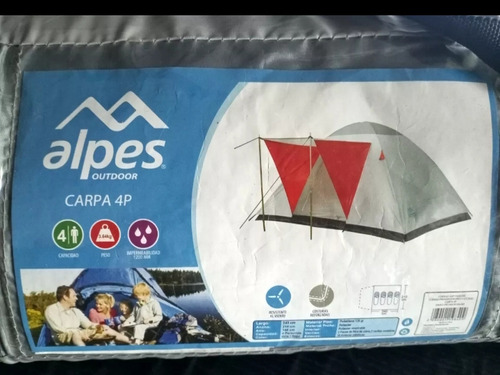 Carpa Alpes Igloo 4 Personas Con Sobretecho Impermeab 1000mm