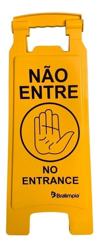 Placa Bralimpia Para Sinalização Não Entre ( Port/ing ) 2001 Cor Amarelo
