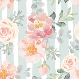 Papel De Parede Floral Delicado Pintura Com Flores Rosa 9m