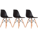 Kit 3 Cadeiras Decorativa De Jantar Com Design Eames Charles