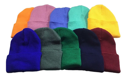 Gorro Bonete Paquete 20 Piezas Beanie Tejido Liso Bini 