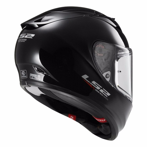 Casco Ls2 323 Arrow Evo Negro Brillo Gp Pista Integral Fas