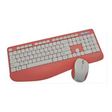 Combo Mouse Y Teclado Inalambrico, Rosa | Impecca