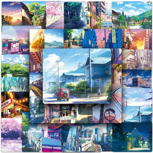 50 Stickers Calcomanías Landscape Japonés Anime Contra Agua