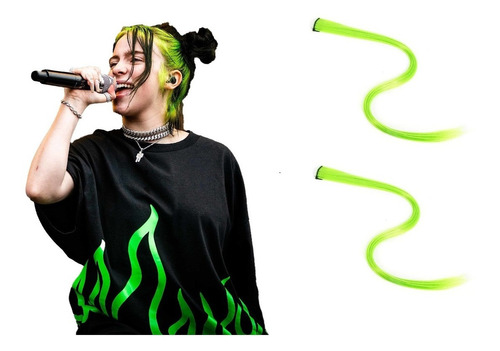 06 Und - Aplique Mechas Tic Tac Verde Neon Billie Eilish