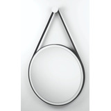 Espelho Adnet Moldura Branca Alça Preta 65 Cm