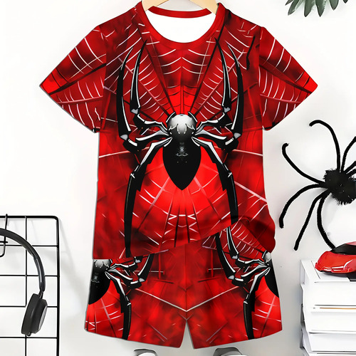 Conjunto De Shorts Y Camiseta De Manga Corta Para Jóvenes,