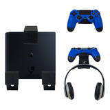 Base Soporte Consola Ps4 Slim + 2 Base Control Y 1 Audifonos