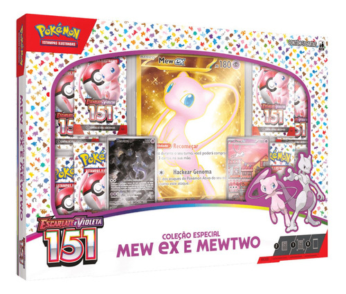 Box Pokémon Coleção 151 Mew Ex E Mewtwo - Copag Idioma Português Coleção 151 Mew Ex E Mewtwo