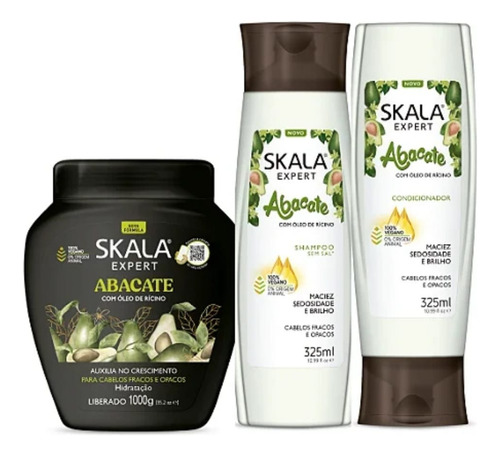 Kit Skala Abacate Shampoo+condicionador+mascara