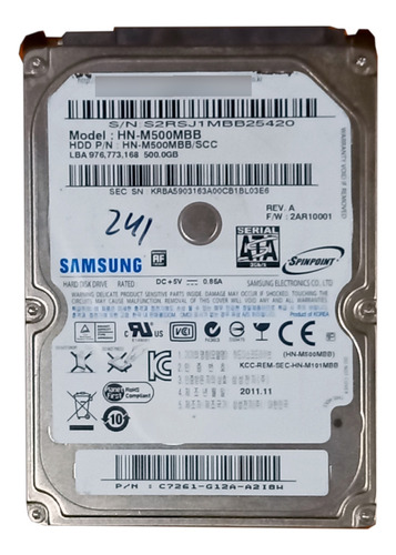 Disco Duro Interno Samsung Spinpoint M8 Hn-m500mbb 500gb