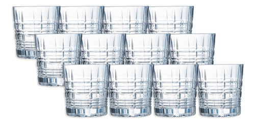 Vaso De Vidrio Tallado Transparente Whisky 330ml Caja X12u