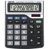 Calculadora De Mesa Zeta Zt745-12 Dígitos Pilha A A E Solar