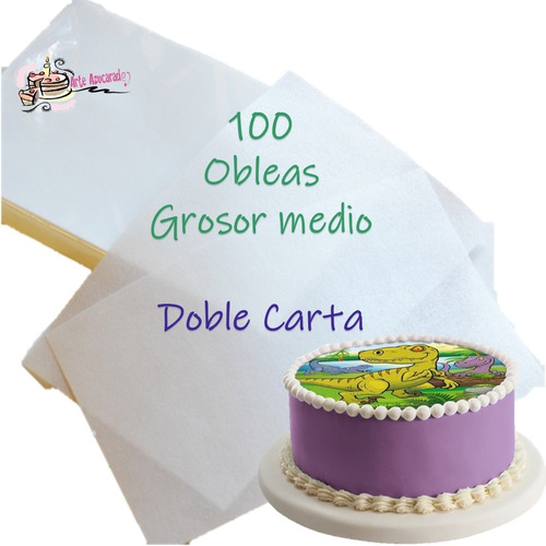 100 Obleas Arroz Comestibles Doble Carta Grosor Medio Tabloi
