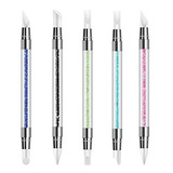 Equipo Para Decorar Uñas 5pcs Nail Art Sculpture Pen Dual Ti