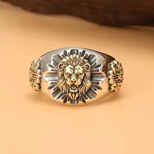 Anillo De Hombre León De Moda Gótico Elegante Punk