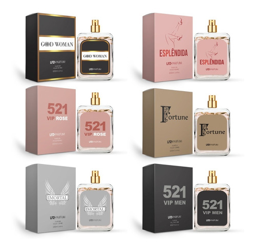 Kit Com 6 Perfumes Lpz Parfum - 100ml Cada - Monte Seu Kit 