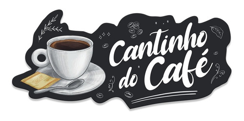 Cantinho Do Café Letras Em Mdf Decorativo 3mm 37x17cm Cor Preto