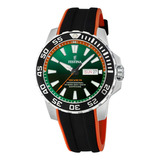 Reloj Festina F20662.2 Hombre The Originals/diver Verde Color De La Malla Negro/naranja Color Del Bisel Plateado