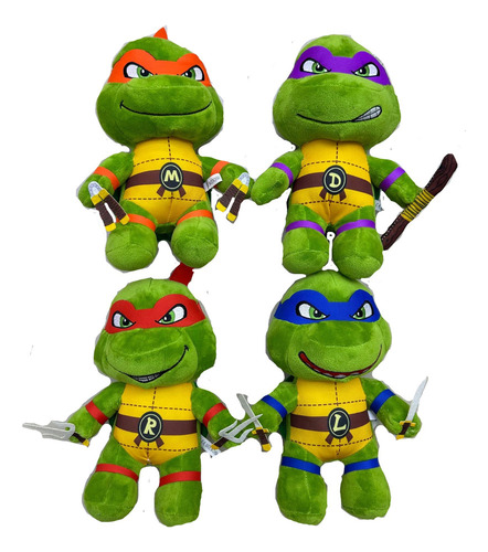 4 Piezas De Peluches De Las Tortugas Ninja [u]