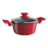 Caçarola Indução Antiaderente Colorstone 24 Cm Volcano Cor Vermelho