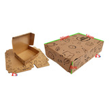 10 Cajas De Carton De 20x14x5cm Impresas Kraft Autoarmable