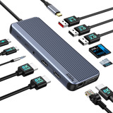 Estacion De Acoplamiento Para 3 Monitores, Adaptador Hdmi Du